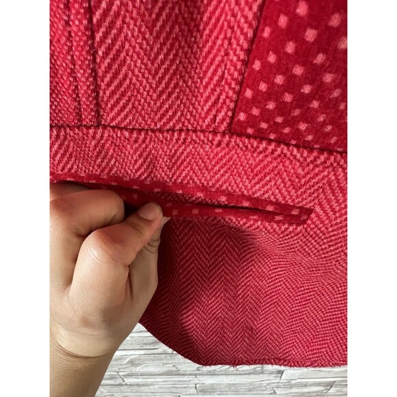 Coldwater Creek Womens Size Small Red Herringbone Vest Shirt Top Clasp Closure - Picture 6 of 9